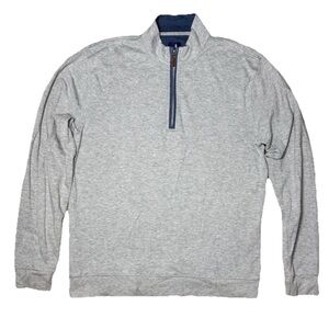 Johnnie-O Sweater Mens Small Blue 1/4 Zip Long Sleeve Mock Neck Logo Casual